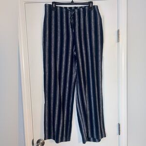 Melissa Paige Black and Gray Striped Corduroy Pants